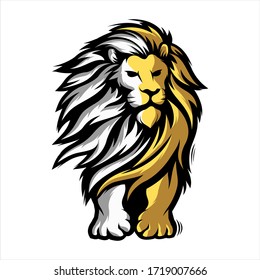 lion mascot vector logo design