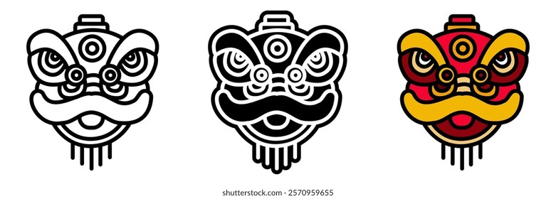 Lion mask is a festive icon symbolizing strength, courage, and good luck during celebratory performances.