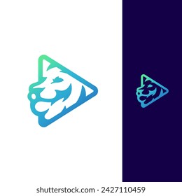 Lion Media modern gradient logo concept in triangle shape.