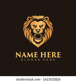 Lion Minimalist Flat Logo Design