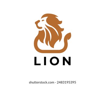 lion minimalist logo design vector