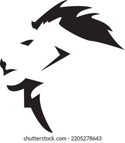Logo-Design mit minimalistischem Löwe-Vektorsymbol