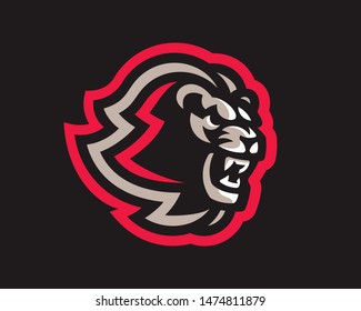 Lion modern logo. Lion design emblem template for a sport and eSport team.