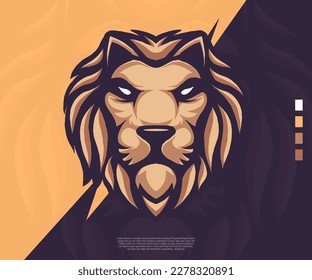 lion modern logo illustration. suitable for esport logos, tattoos, stickers and others.