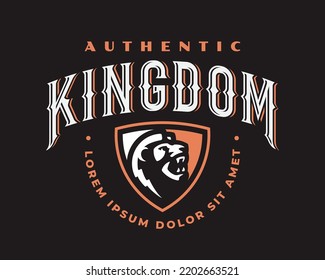 Lion modern logo. King heraldic emblem design editable for your business. Vector illustration.