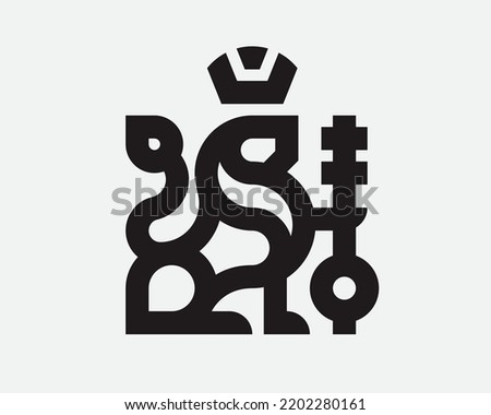 Lion modern logo. King heraldic emblem design editable for your business. Vector illustration.