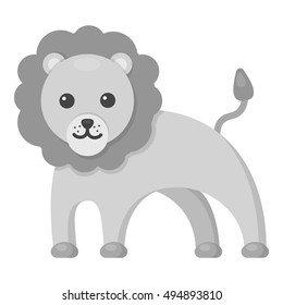 Lion monochrome icon. Illustration for web and mobile design.