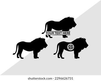 Lion Monogram Vector Illustration Silhouette svg