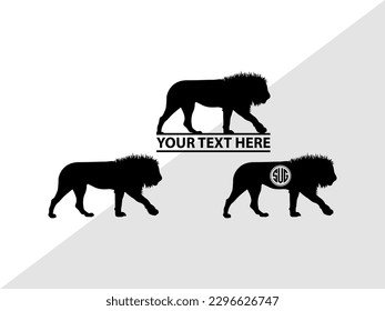Lion Monogram Vector Illustration Silhouette svg