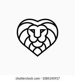 Lion monoline simple logo