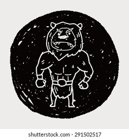 lion monster doodle