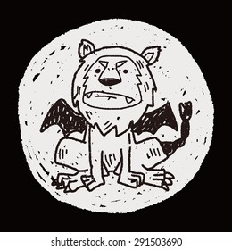 lion monster doodle