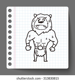 lion monster doodle