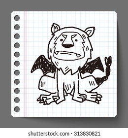 lion monster doodle