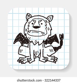 lion monster doodle