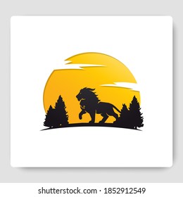 planilla vectorial del logotipo de la luna de león