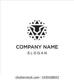 Lion mosaic concept logo design vector