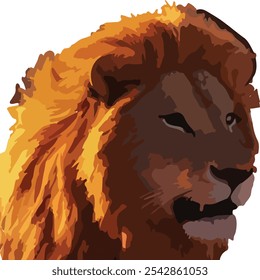 A lion nice shape illustrated with background