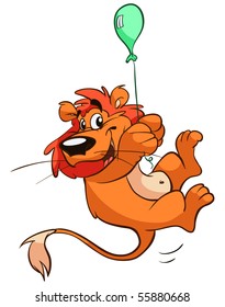 lion on balloon