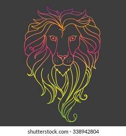Lion on a black background