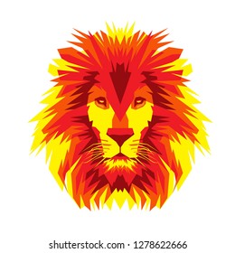 Lion on Fire Vector Illustration