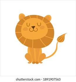 
lion on the white background