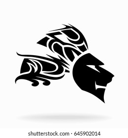 Lion, on a white background, tribal, vector