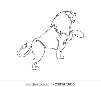 lion one line art and drawing, lion illustration and vector desgin, lion minmalist line art and drawin