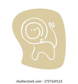 León en una línea. Ilustrador de imágenes vectoriales.