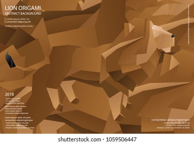 Lion Origami Abstract Background Vector Illustration