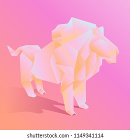 Lion origami vector