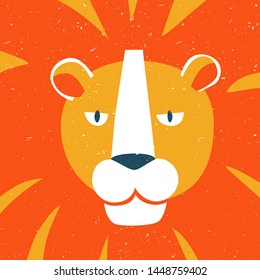 Lion original design. Can be used for poster, greeting card, baby products, birthday party, invitation vector Illustration. Vector illustration