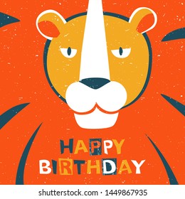 Lion original design. Can be used for poster, greeting card, baby products, birthday party, invitation vector Illustration. Vector illustration