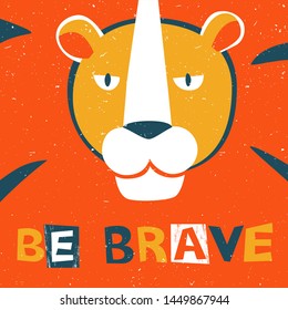 Lion original design. Can be used for poster, greeting card, baby products, birthday party, invitation vector Illustration. Vector illustration