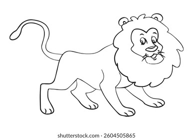Lion outline for color vector illustration