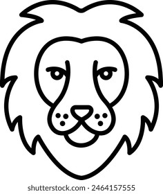 Lion outline icon vector illustration