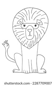 Lion outline illustration vector image. Hand drawn lion sketch image artwork. Simple original logo icon from pen drawing sketch.