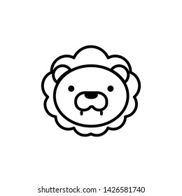 Lion (Outline Stroke Animal Icon Vector Illustration - Vector)