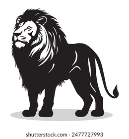 Lion outline and symbols. Dark level variety basic exquisite white foundation Lion animal vector and silhouette icon.