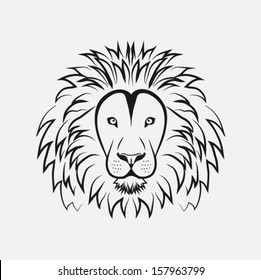 LION outline vector