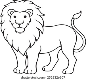 Lion outline vector art illustration