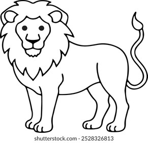 Lion outline vector art illustration