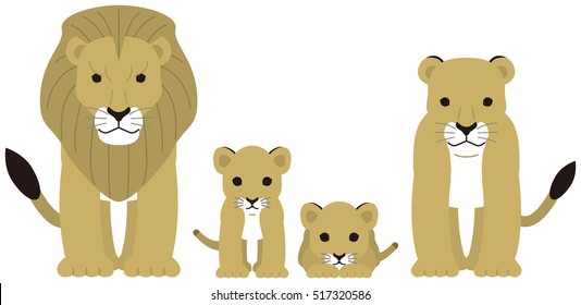 Lion. Parent and child.