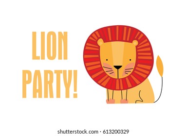 Lion party invitation