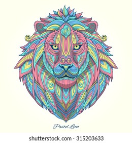 Lion pastel color ornament ethnic vector illustration, tribal,
tattoo, animal, art, stencil, abstract, design