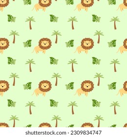 Lion pattern in African style. Clothing textiles, package design.