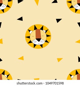 Lion pattern seamless pattern triangle vector illustration 