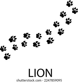 Lion Paw Print Illustration on white background 