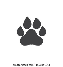 Lion paw print vector icon. filled flat sign for mobile concept and web design. Lion animal footprint glyph icon. Symbol, logo illustration. Vector graphics