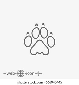 Lion Paw Print Vector Icon